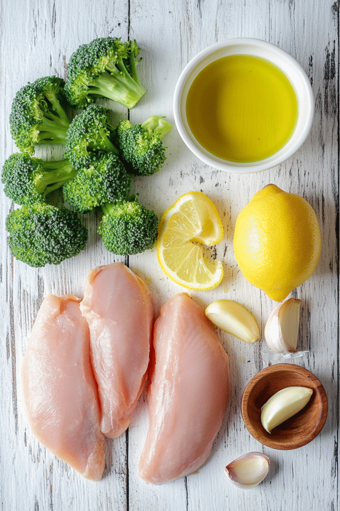 Ingredients for 5 ingredient chicken and broccoli recipe healthy and easy to cook